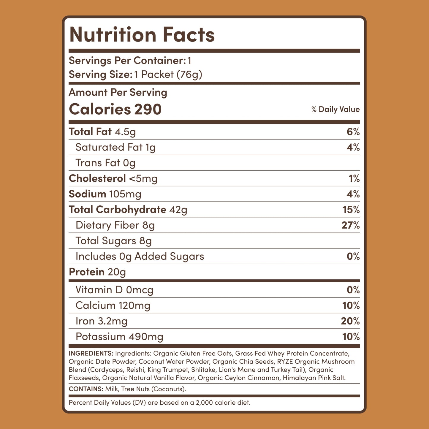 Mushroom Overnight Oats 14 Servings - 3EKC