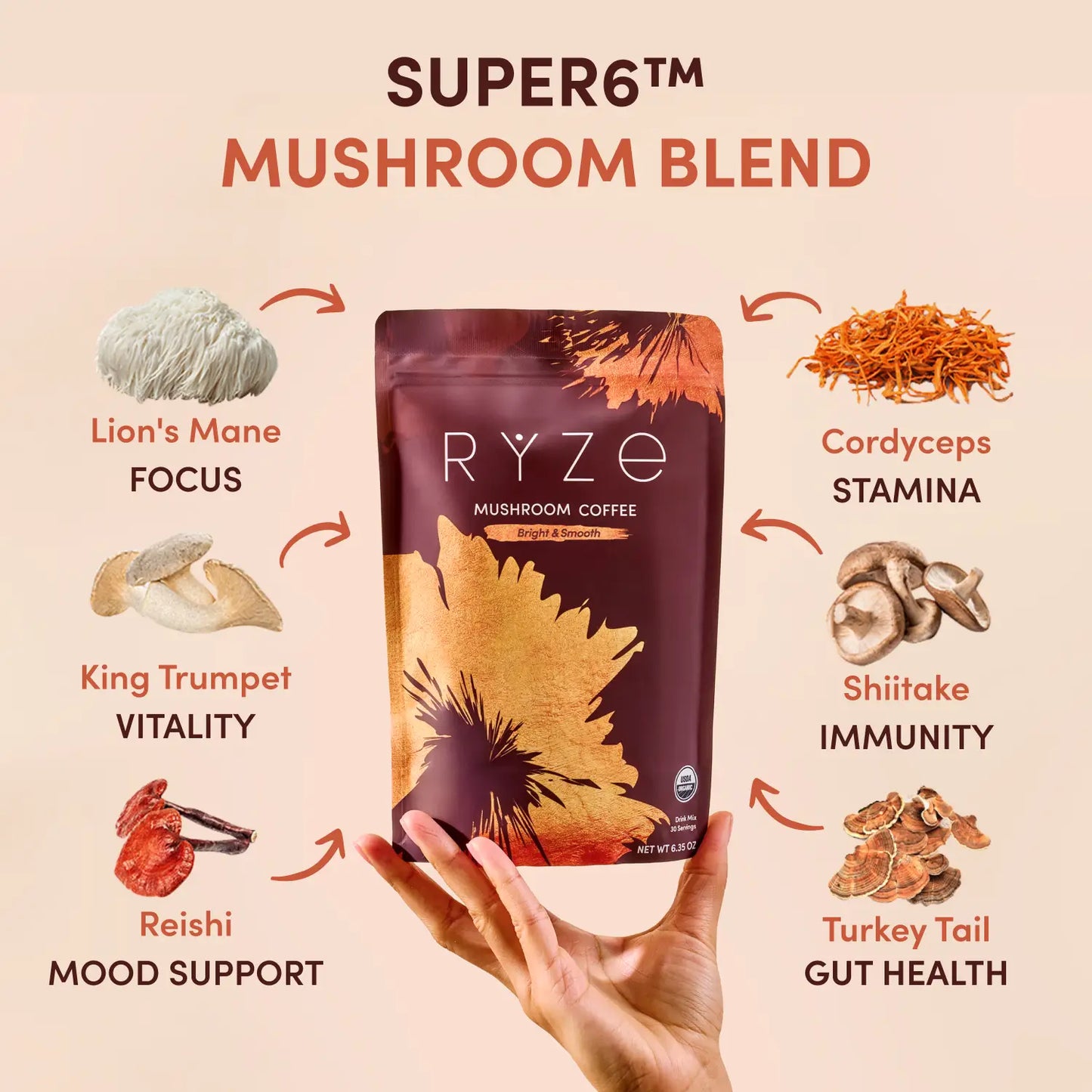 Mushroom Coffee Starter Kit (60 servings) - B69C