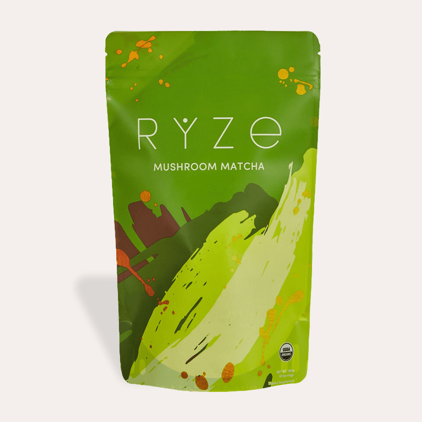 RYZE Mushroom Matcha - with 6 Organic Adaptogenic Mushrooms Grown In USA and Ceremonial-Grade Japanese Matcha - D62X