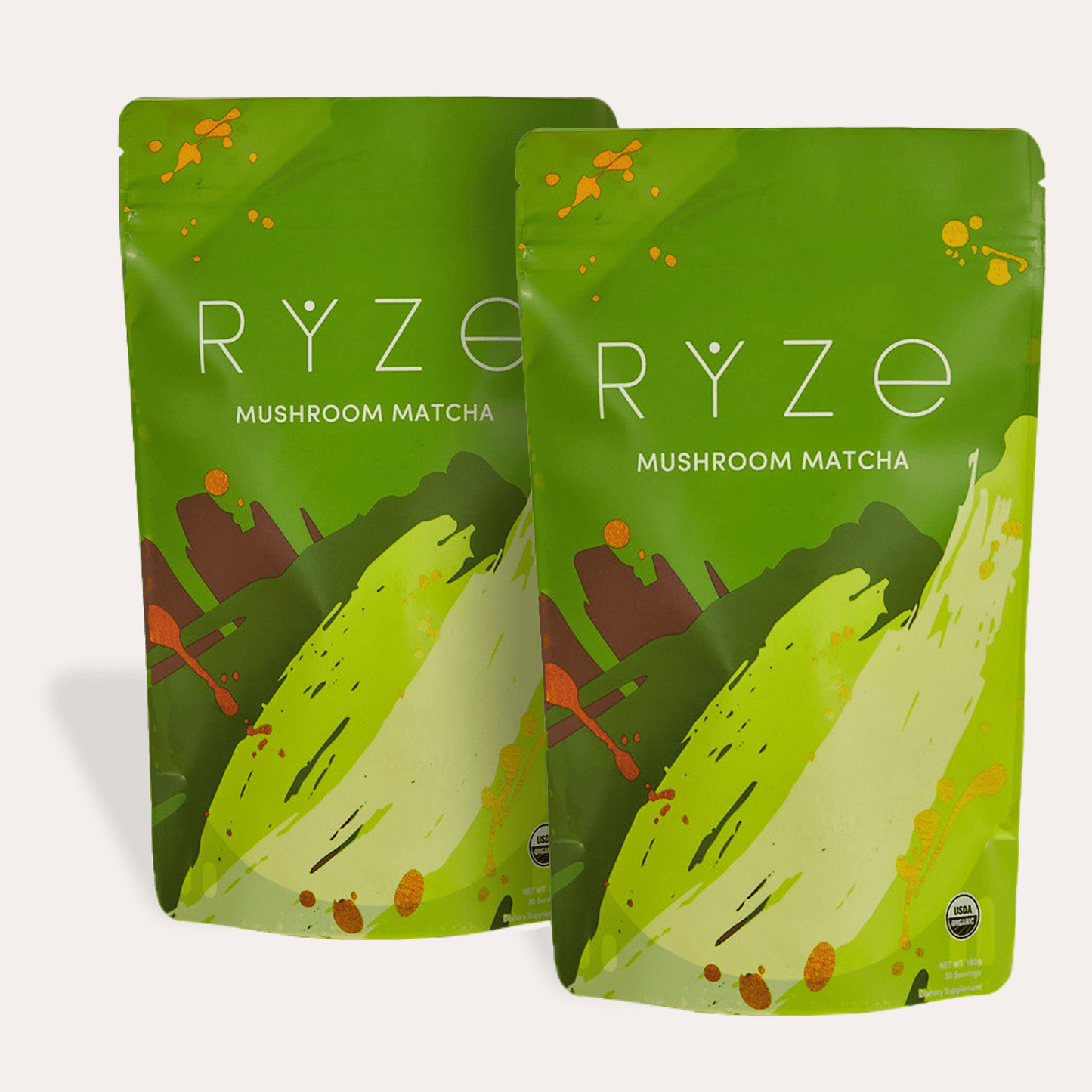 RYZE Mushroom Matcha - with 6 Organic Adaptogenic Mushrooms Grown In USA and Ceremonial-Grade Japanese Matcha - D62X